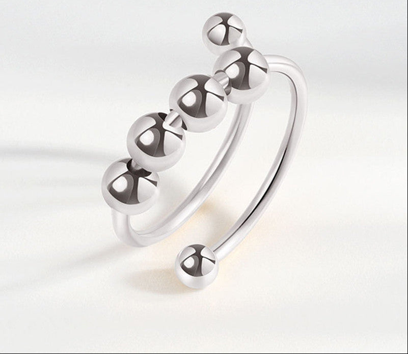 Micro-Motion Rotating Bead Ring – Round Bead Jewelry with Playful Spinning Detail for Stylish Everyday Wear, Stress Relief and Unique Gifting