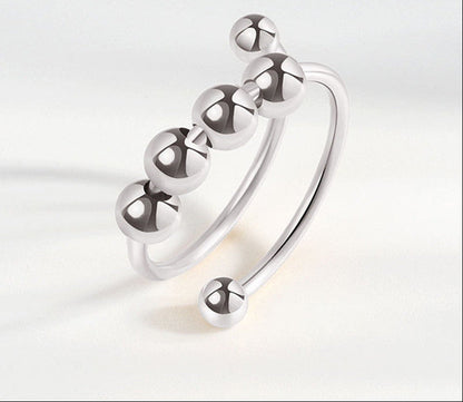 Micro-Motion Rotating Bead Ring – Round Bead Jewelry with Playful Spinning Detail for Stylish Everyday Wear, Stress Relief and Unique Gifting