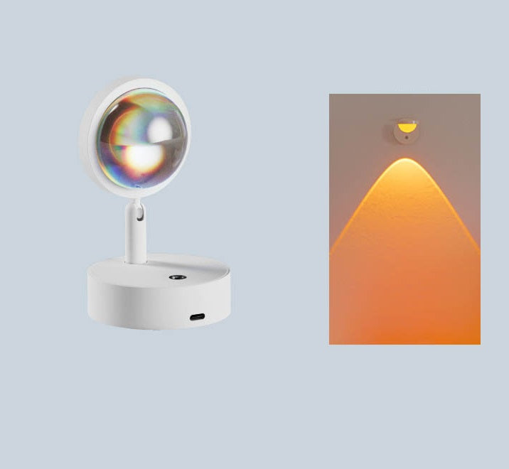 Wireless Sunset Lamp Projector – LED Ambient Night Light for Bedroom, Wall Decor and Cozy Home Lighting