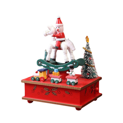 Rotating Christmas Music Sculpture – Tabletop Musical Ornament for Home or Office, Collectible Holiday Decoration with Christmas Tree and House Design