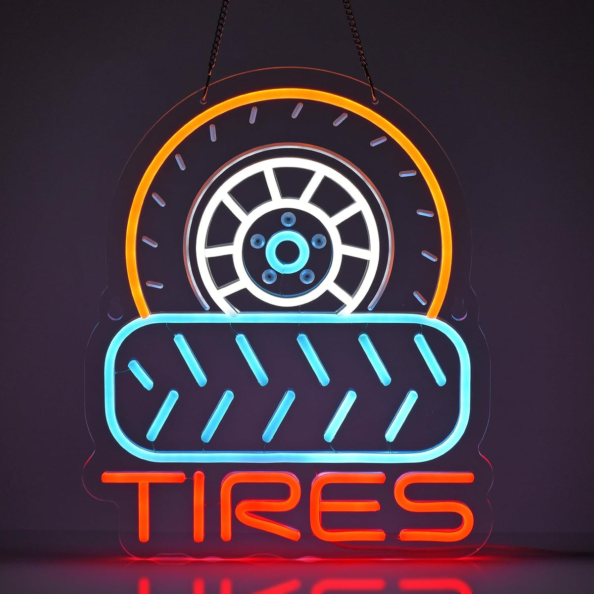 Brake Pads Neon Sign – USB LED Garage Wall Decor for Car Lovers, Racing Fans, Workshops, Bars and Man Cave Lighting