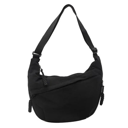 Trendy Soft Cloth Women’s Shoulder Bag – Solid Color Casual Hobo Handbag with Large Capacity, Lightweight Crossbody Style for Students, Daily Use & Travel