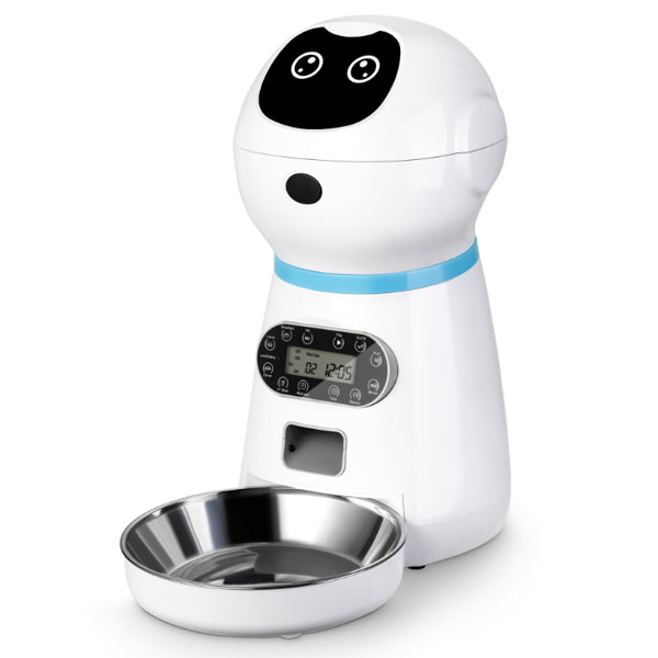 Automatic Robot Pet Feeder – 3.5L Smart Food Dispenser for Cats and Dogs with Convenient Scheduled Feeding and Large-Capacity Meal Storage