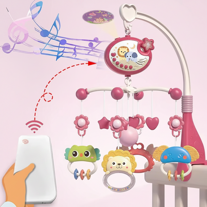 Baby Crib Mobile with Music and Lights - Remote Controlled Projection Toy for Infant Sleep and Development