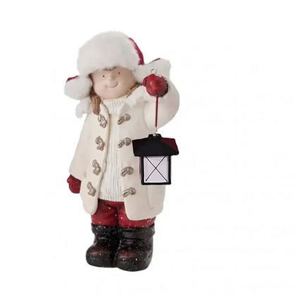 Christmas Children's Lantern Figurine - Adorable Holiday Lantern Sculpture for Kids, Festive Santa and Snowman Decorative Light for Home & Xmas Displays