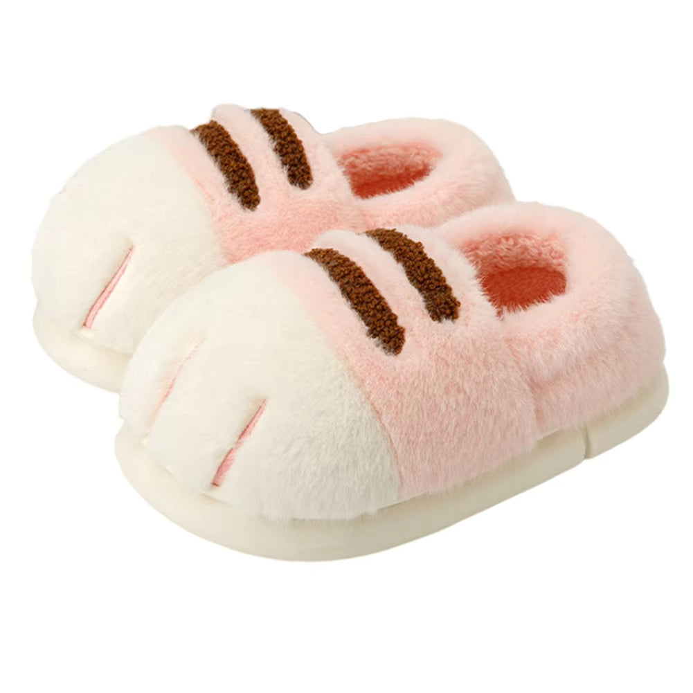 Furry Non-Slip  Adorable Kitty Claw Slippers – Women’s Indoor & Outdoor Slides, Warm Plush Cat Paw Mules for Cozy Home Comfort