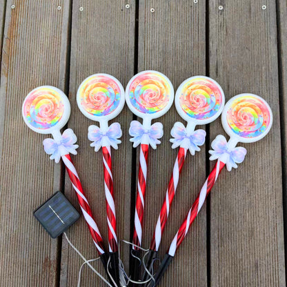 Solar Lollipop Arch Lawn Lights – LED Waterproof Garden Pathway Decoration for Christmas, Patios & Balconies
