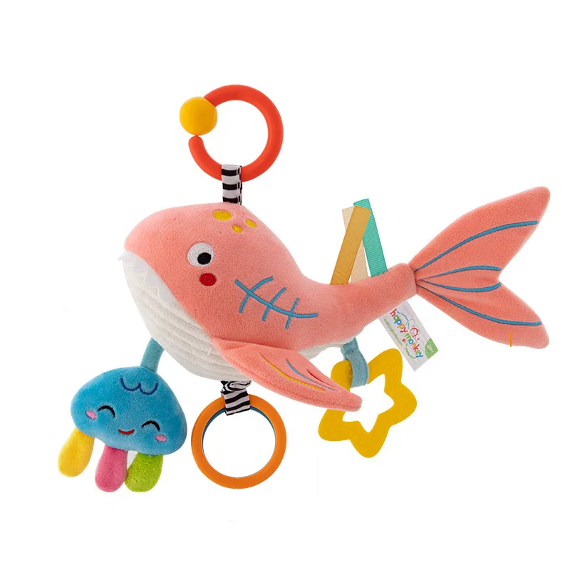 Baby Crib Mobile Toy – Soft Hanging Rattle with Stuffed Animals for Stroller and Nursery, Sensory Stimulation, Grasping and Early Learning