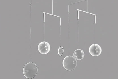 Yuji Okitsu LED Pendant Light – Round Clear Glass Designer Fixture for Hotels, Dining Rooms, Living Spaces and Modern Restaurant Interiors