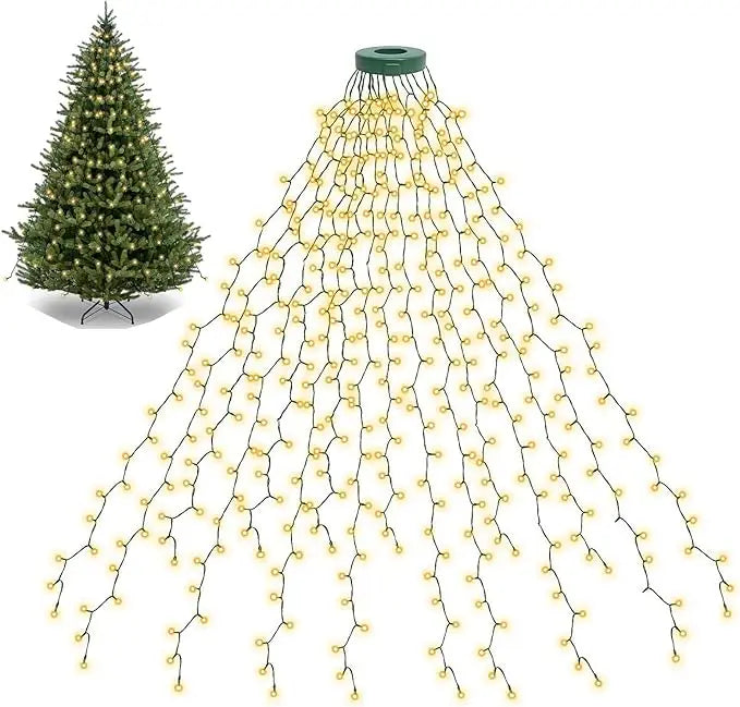 LED Waterfall Christmas Lights – Hanging Garland String Lights for Trees, Gardens, Patios and Holiday Displays