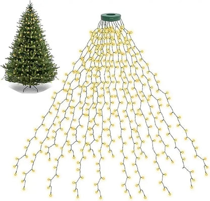 LED Waterfall Christmas Lights – Hanging Garland String Lights for Trees, Gardens, Patios and Holiday Displays