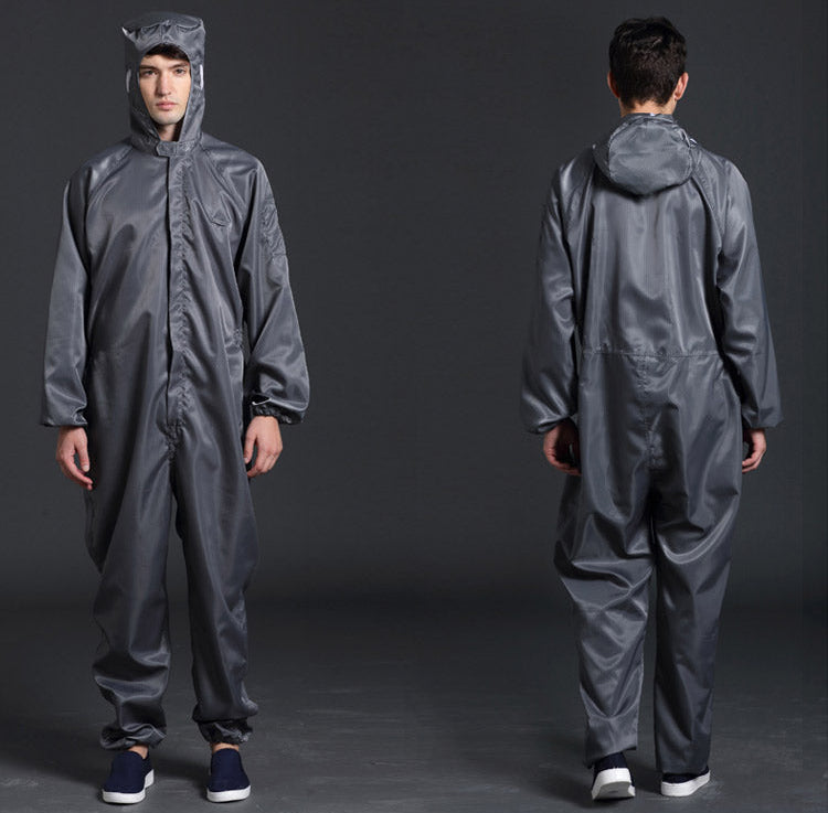 Unisex Hooded Cleanroom Coveralls – Dust-Proof Anti-Static One-Piece Work Uniform for Clean Environments, Protective Tasks and Professional Workplace Wear