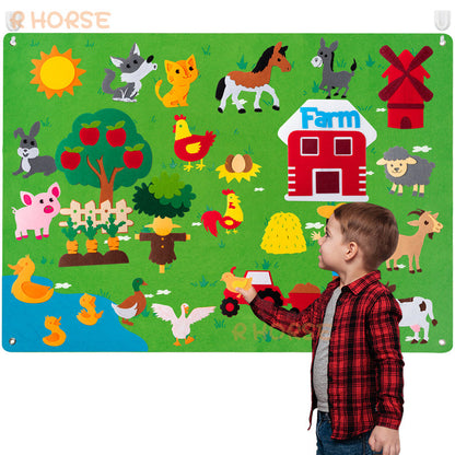 Zoo Animal Felt Story Board - Montessori Storytelling Activity Set for Interactive Learning and Imaginative Play