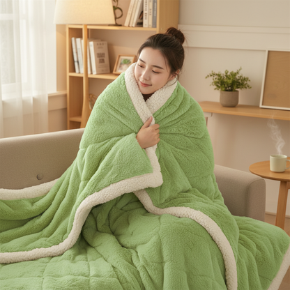 Luxury Faux Rabbit Fur Blanket – Thick Double Layer Plush Winter Bed and Sofa Throw for Cozy Warmth, Soft Comfort and Elegance
