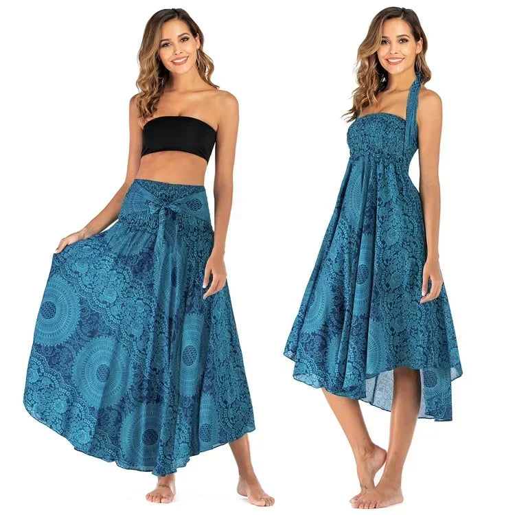 Women’s Boho Maxi Skirt – Loose Vintage Y2K Long Skirt for Summer, Casual Streetwear, Vacation Outfits and Effortless Everyday Styling