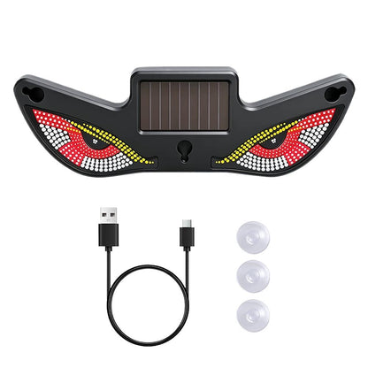 Wireless Car LED Demon Eye Light – Solar-Powered Triangle Ambient Window Lamp with Neon Glow for Automotive Interior and Exterior Decoration