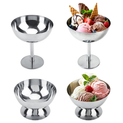 Stainless Steel Goblet Dessert Bowls – Elegant 2026 Ice Cream, Salad, Fruit and Snack Cups for Home Dining, KTV Bars and Parties