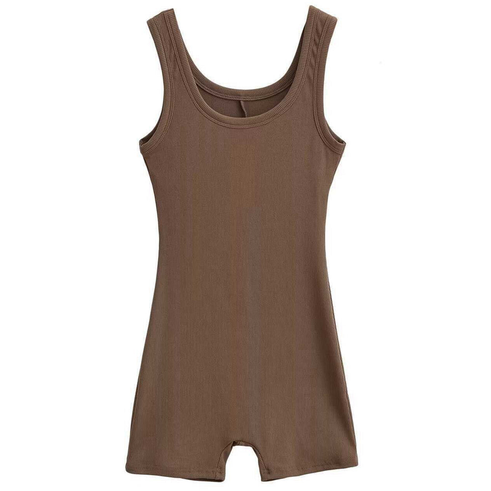 Seamless Yoga Bodysuit – Women’s Low Neck Sleeveless One Piece Romper with Slim Fit Design for Gym, Fitness, Yoga and Sportswear