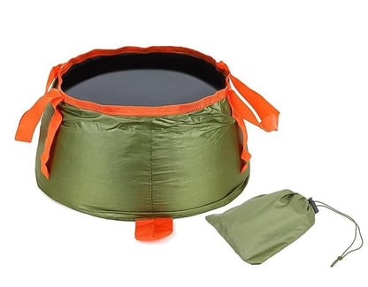 Portable Foldable Water Bucket – Waterproof Fishing Container Bag for Camping, Outdoor Washing Basin, or Travel Storage Use