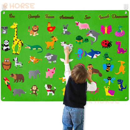 Zoo Animal Felt Story Board - Montessori Storytelling Activity Set for Interactive Learning and Imaginative Play