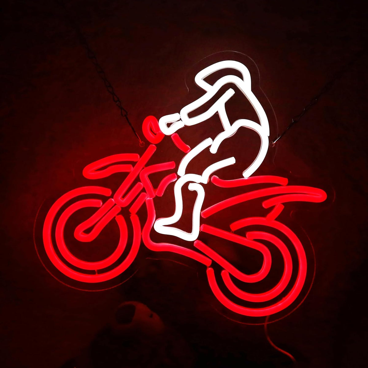 Motorcycle Neon Sign – USB LED Wall Light and Business Signage for Garages, Game Rooms and Bedrooms, Perfect for Biker-Themed Decor