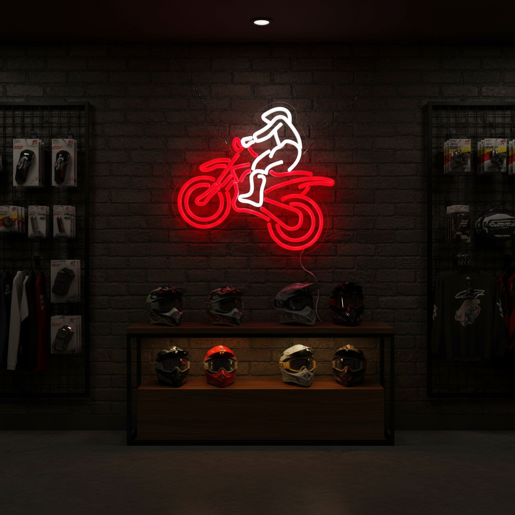 Motorcycle Neon Sign – USB LED Wall Light and Business Signage for Garages, Game Rooms and Bedrooms, Perfect for Biker-Themed Decor