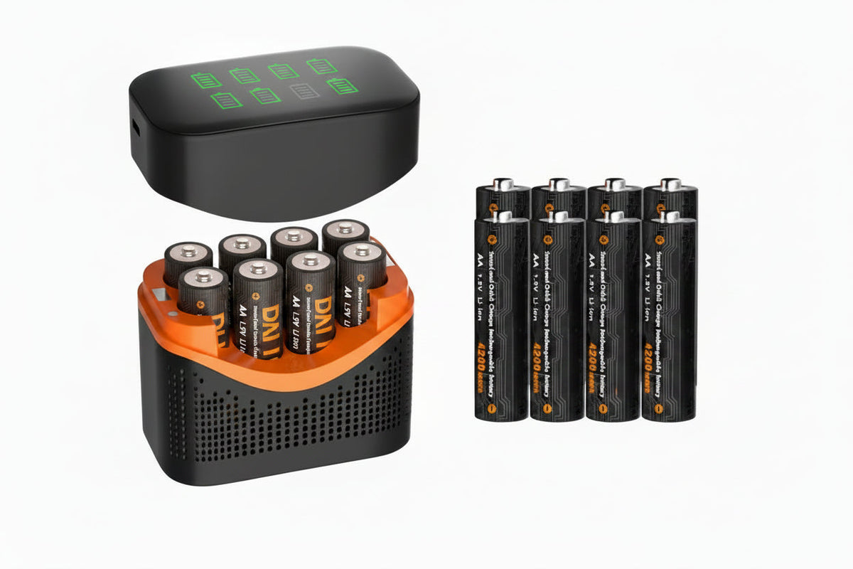 Rechargeable Lithium Battery Set – Long-Lasting 1.5V AA and AAA Batteries with Fast Charger Box for Toys, Remotes and Daily Devices
