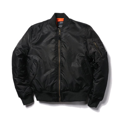 Padded Military MA1 Bomber Jacket – Nylon Quilted Flight Jacket for Men, Windproof Winter Outerwear for Daily Use
