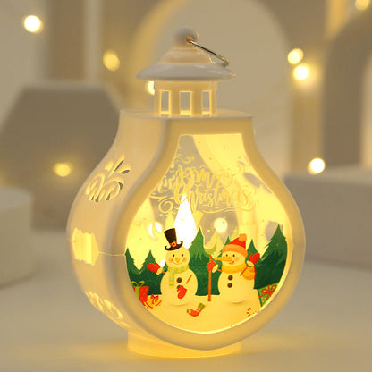 Portable Christmas Candle Wind Lamp – Snowman, Santa & Elk Table Lantern for Holiday Home Décor, Festive Lighting & Gift Giving