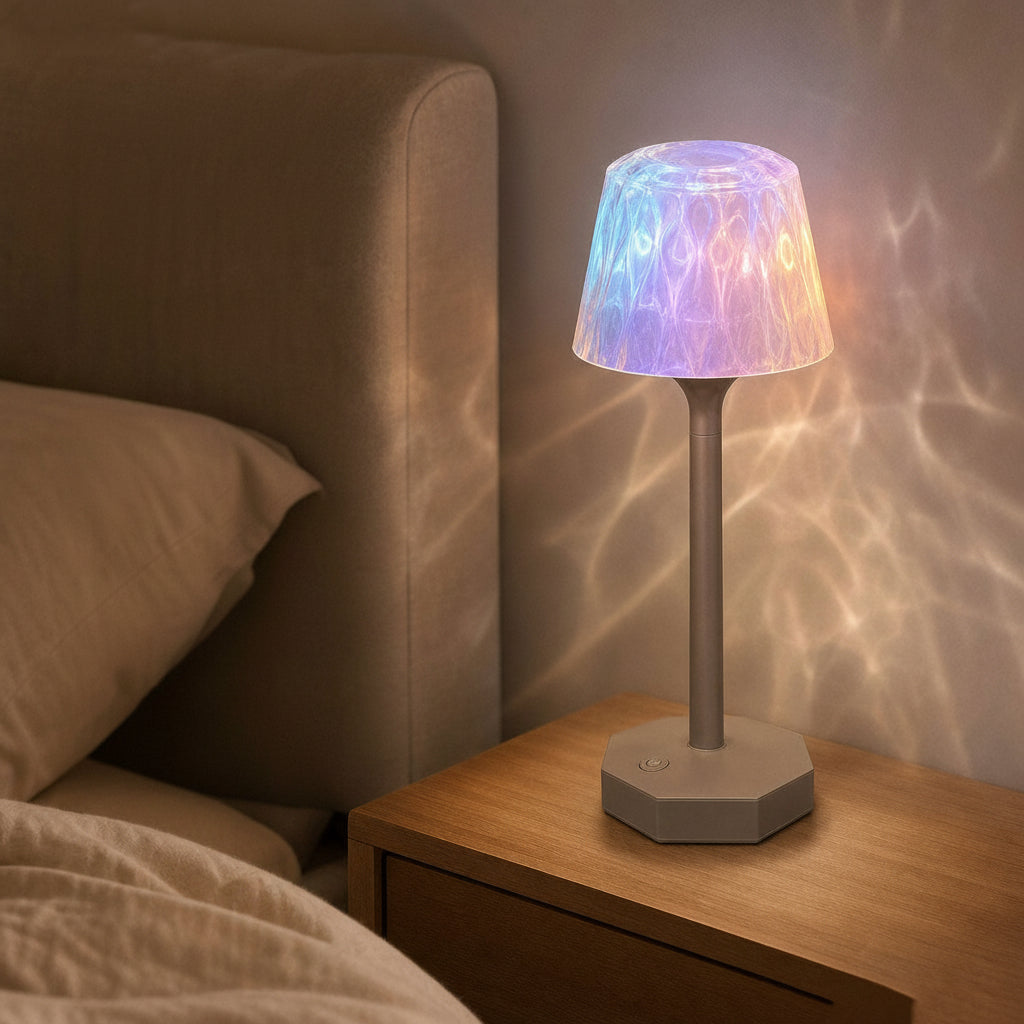 Rechargeable Waterproof Shower Light – Ocean Wave Bathroom Projector with 16 Colors for Relaxing Baths, Showers and Spa-Like Ambient Lighting