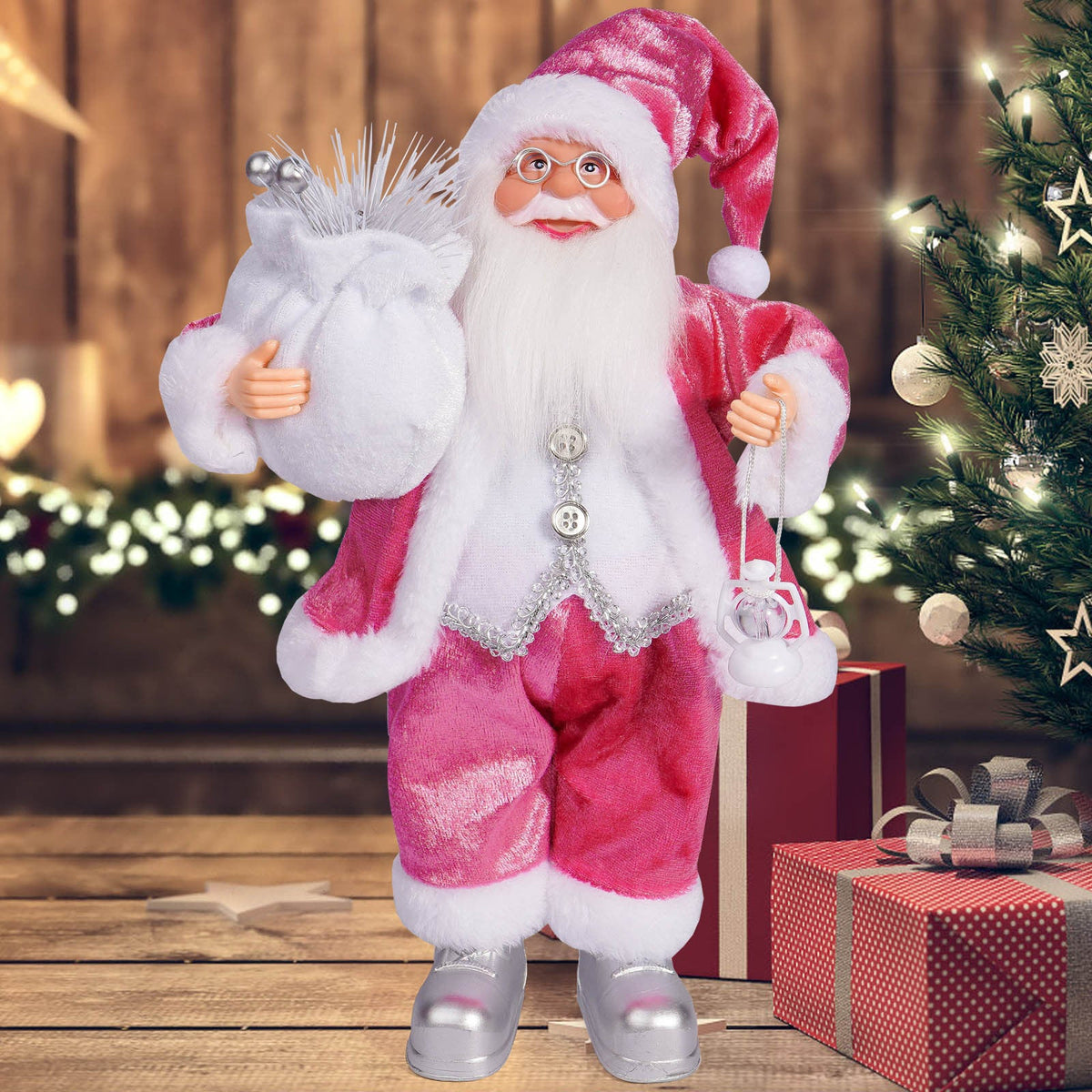 Handcrafted Santa Claus Plush Ornament – Cute Christmas Cloth Figurine for Holiday Parties, Home Decorations, Festive Displays & Winter Celebration Décor