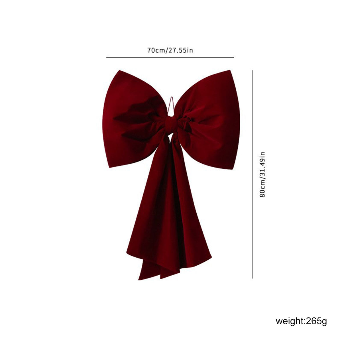 Large Christmas Decorative Bow – Festive Front Door, Tree, and Outdoor Décor Ribbon for Holiday Parties, Home Styling, and Seasonal Displays