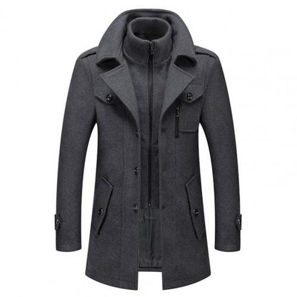 Men's Double Collar Jacket – Versatile Zip Button Coat for Casual Travel, Business and Everyday Layering