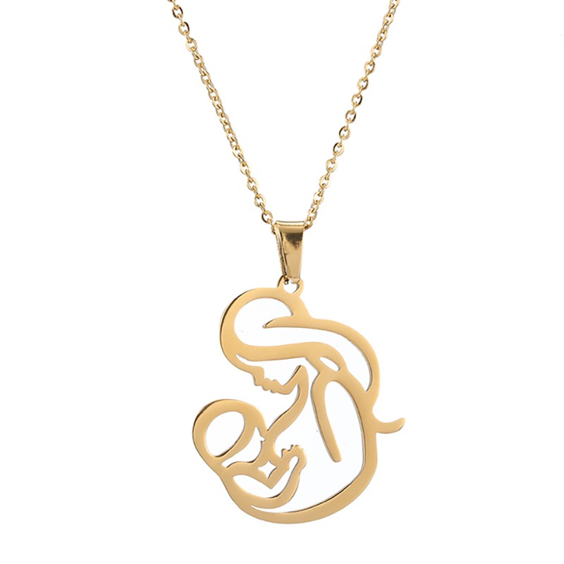 Stainless Steel Family Mom Daughter Pendant Necklace – Mother’s Day Jewelry Gift for Women, Symbolic Love Necklace for Moms Daughters Pregnancy Keepsake