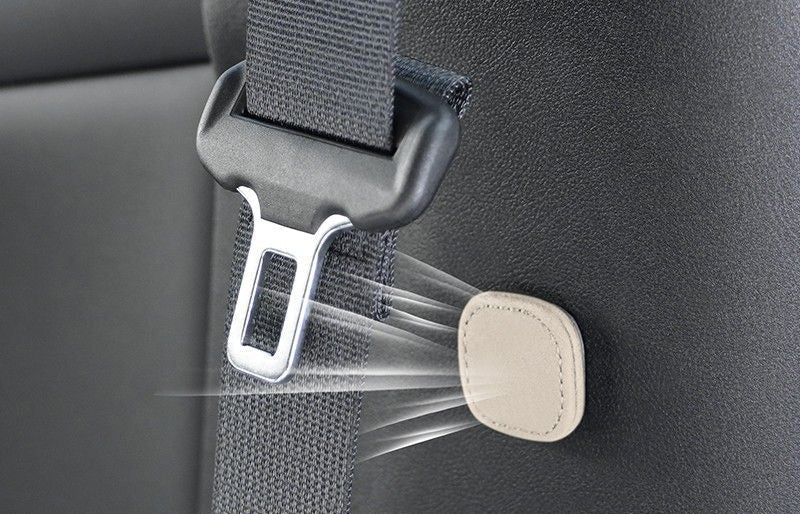 Magnetic Car Seat Belt Holder – PU Leather Safety Belt Limiter Clip Designed to Prevent Sliding, Falling and Uncomfortable Seatbelt Movement