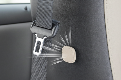 Magnetic Car Seat Belt Holder – PU Leather Safety Belt Limiter Clip Designed to Prevent Sliding, Falling and Uncomfortable Seatbelt Movement