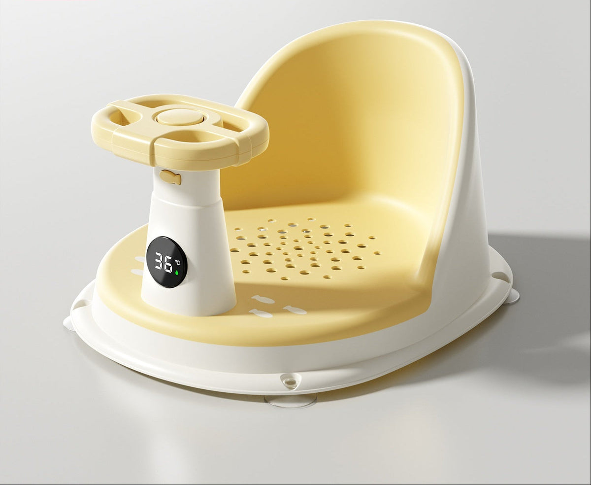 Smart Temperature Baby Bath Seat – Multifunctional Toddler Bath Chair with Safe Materials for Comfortable Bathtub and Shower Support