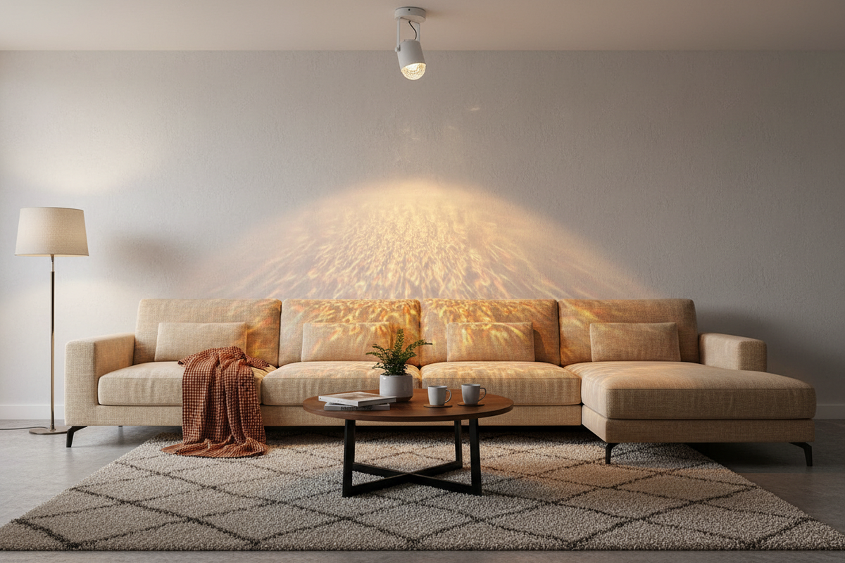 Water Ripple Wall Lamp – Rotating Sunset Ambient Night Light with Moving Shadow Effect for Bedrooms, Streaming Backgrounds and Mood Decor