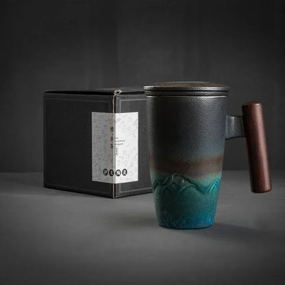 Handmade Ceramic Coffee Mug – Large Retro Pottery Tea Cup for Home, Office and Thoughtful Gift Giving