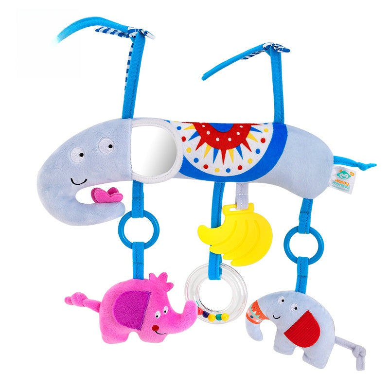 Baby Stroller Arch Toy - Plush Activity Hanging Toy with Sounds for Car Seats, Prams and Sensory Exploration