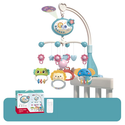 Baby Crib Mobile with Music and Lights - Remote Controlled Projection Toy for Infant Sleep and Development