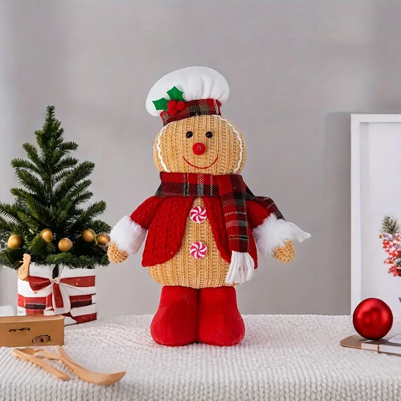 Christmas Gingerbread Doll Figurine – Cute Creative Holiday Ornament for Home, Tabletop Display, Window Decoration & Festive Christmas Décor