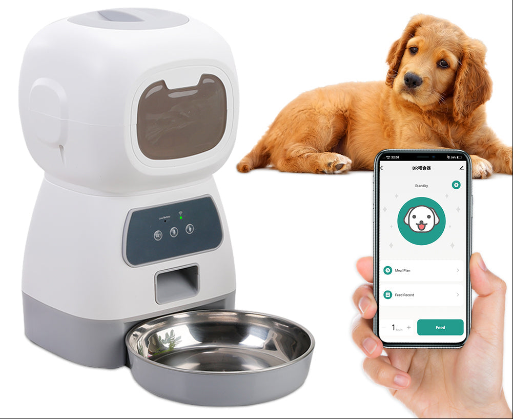 Automatic Robot Pet Feeder – 3.5L Smart Food Dispenser for Cats and Dogs with Convenient Scheduled Feeding and Large-Capacity Meal Storage
