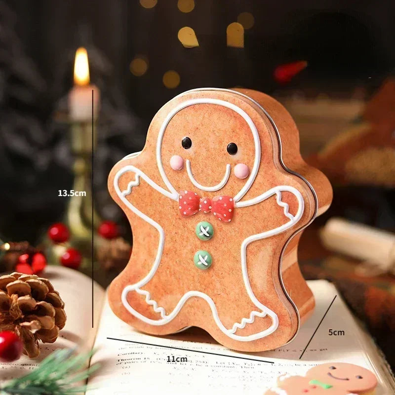 Christmas Gingerbread Iron Candy Boxes – Festive Holiday Storage Tins for Sweets, Gifts & Home Décor, Perfect for Xmas Parties, New Year & Navidad