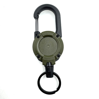 Retractable Wire Rope Keychain Holder – Anti-Theft Elastic Carabiner Hook for Backpack, Keys & Outdoor Travel Use
