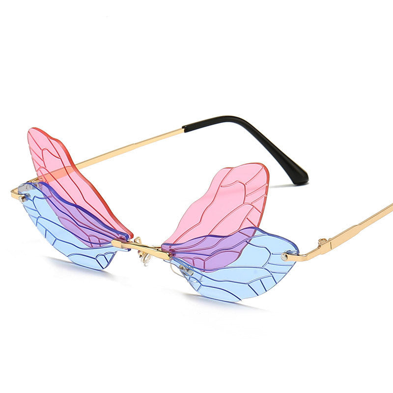 Trendy Dragonfly Wing Glasses – Unique Fashion Party Eyewear with Artistic Transparent Wings for Bold, Creative Style Lovers