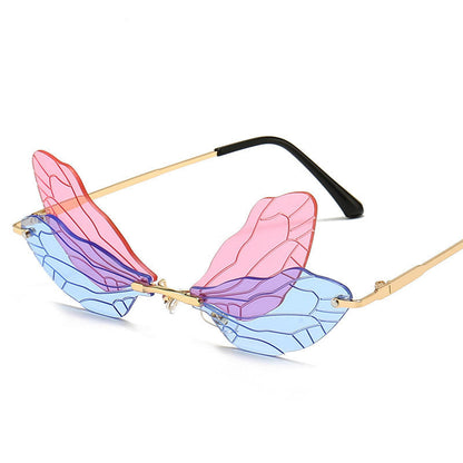 Trendy Dragonfly Wing Glasses – Unique Fashion Party Eyewear with Artistic Transparent Wings for Bold, Creative Style Lovers