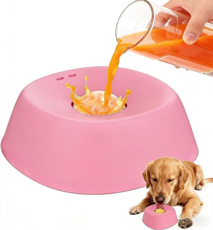 Slow Feeder Dog Bowl – Non-Slip 3/4 Cup Lick Bowl for Bone Broth, Yogurt, Frozen Treats and Healthier Mealtime Pacing
