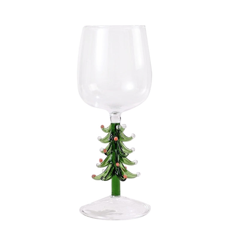 Christmas Tree Drinking Glass – 3D Double-Layer Wine and Water Goblet with Internal Holiday Figurine, Creative Festive Cup Gift Idea