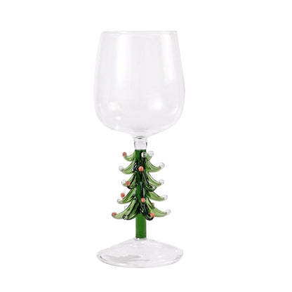 Christmas Tree Drinking Glass – 3D Double-Layer Wine and Water Goblet with Internal Holiday Figurine, Creative Festive Cup Gift Idea